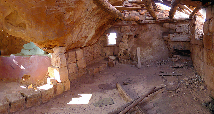 Balanced rock house interior, Highway 89A, Marble Canyon, Arizona