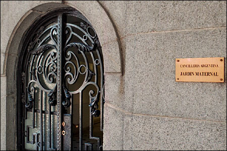 Another wrought iron gate, this one adorning the entrance to the "Maternal Garden" of the Argentine Ministry of Foreign Affairs in Buenos Aires
