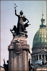 Looking toward the dome of the Congress building, Buenos Aires