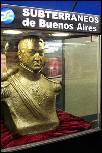References to the hero General San Martin abound in Buenos Aires. 