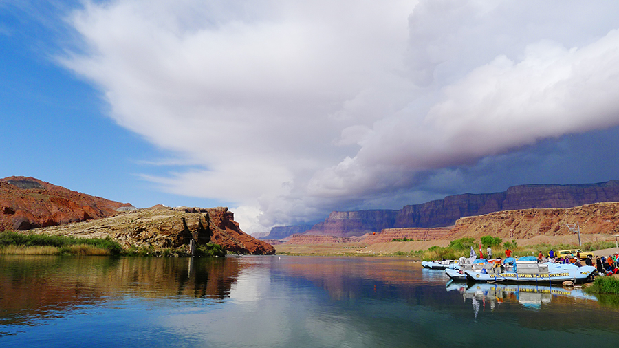 Colorado River rafts launching area