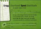 Gregg Shorthand Certificate