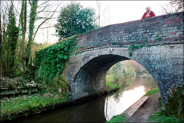 Narrowboat. Bbridge 55 just west of Cole Mere, near the town of Ellesmere. 