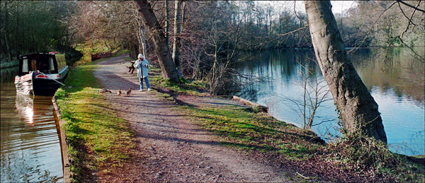 Feeding ducks at Blake Mere