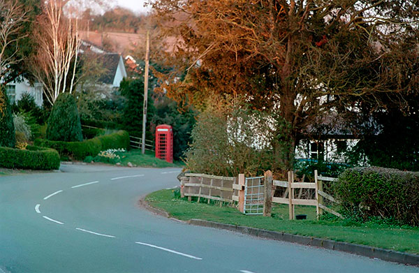 View looking down the road from the Swan Inn, Marbury.