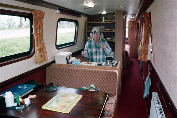 Narrowboat galley view