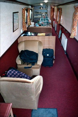 Narrowboat. View from just inside the bow