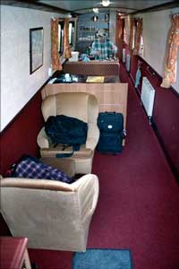 Narrowboat. View from just inside the bow