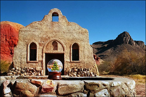 Movie set along the Rio Grande near Big Bend National Park