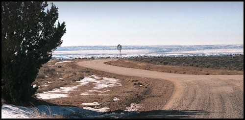 The unpaved section of the road to Chaco Canyon